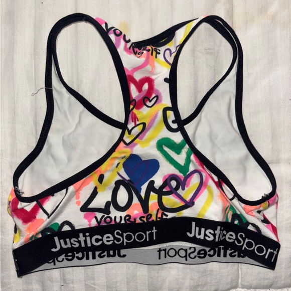 Ladies new justice sport 32 bust stretchy colorful adorable workout top or bra - Picture 6 of 7